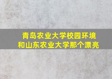 青岛农业大学校园环境和山东农业大学那个漂亮