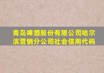 青岛啤酒股份有限公司哈尔滨营销分公司社会信用代码