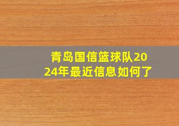 青岛国信篮球队2024年最近信息如何了