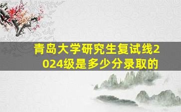 青岛大学研究生复试线2024级是多少分录取的