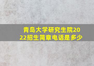 青岛大学研究生院2022招生简章电话是多少