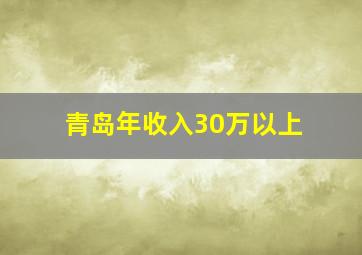 青岛年收入30万以上