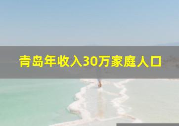 青岛年收入30万家庭人口