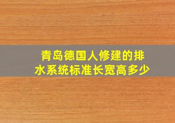 青岛德国人修建的排水系统标准长宽高多少