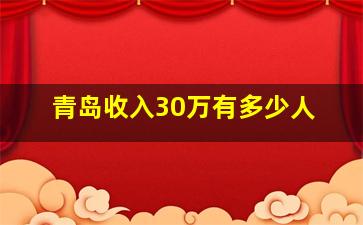 青岛收入30万有多少人