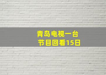 青岛电视一台节目回看15日