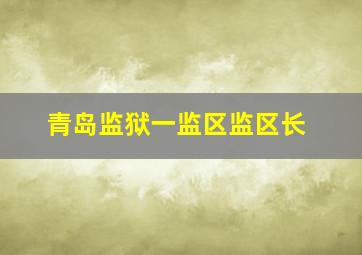 青岛监狱一监区监区长