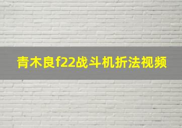 青木良f22战斗机折法视频