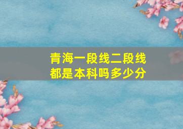 青海一段线二段线都是本科吗多少分