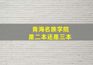 青海名族学院是二本还是三本