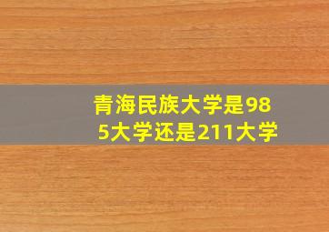 青海民族大学是985大学还是211大学