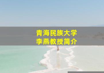 青海民族大学李燕教授简介