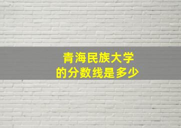 青海民族大学的分数线是多少