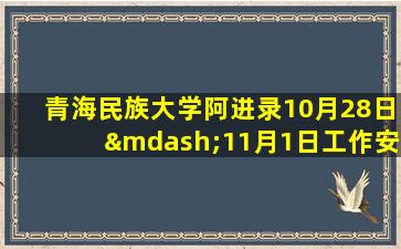 青海民族大学阿进录10月28日—11月1日工作安排