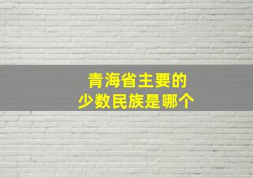 青海省主要的少数民族是哪个