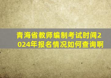 青海省教师编制考试时间2024年报名情况如何查询啊