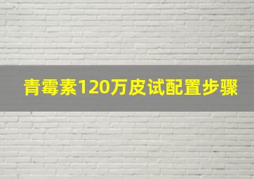 青霉素120万皮试配置步骤