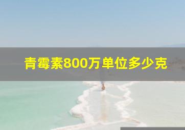 青霉素800万单位多少克