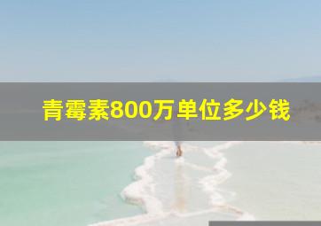 青霉素800万单位多少钱