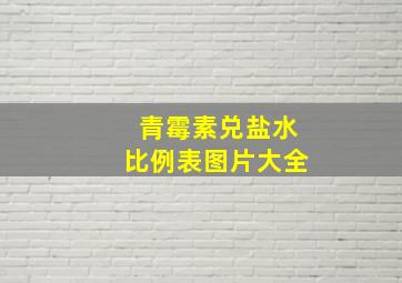 青霉素兑盐水比例表图片大全