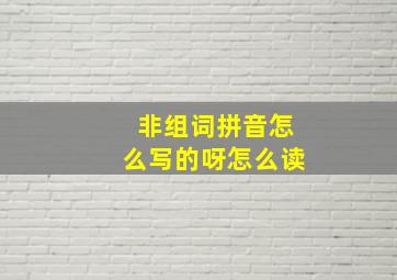 非组词拼音怎么写的呀怎么读