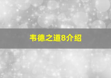 韦德之道8介绍