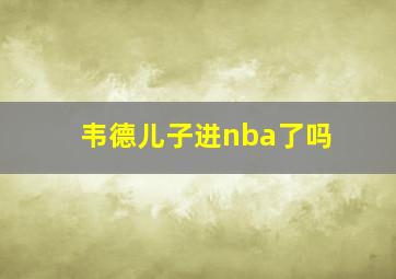 韦德儿子进nba了吗