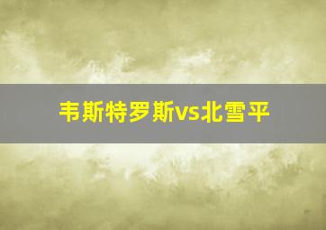 韦斯特罗斯vs北雪平