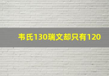 韦氏130瑞文却只有120