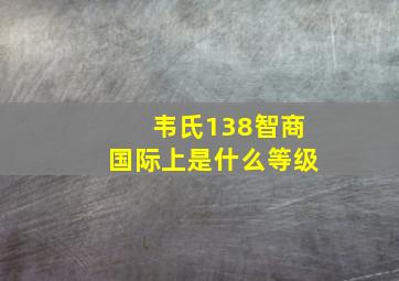 韦氏138智商国际上是什么等级