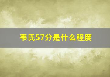 韦氏57分是什么程度