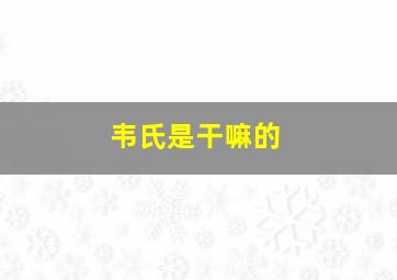 韦氏是干嘛的