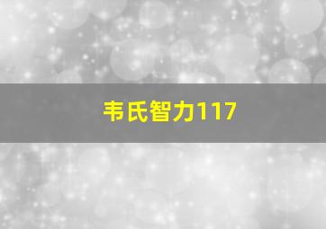 韦氏智力117