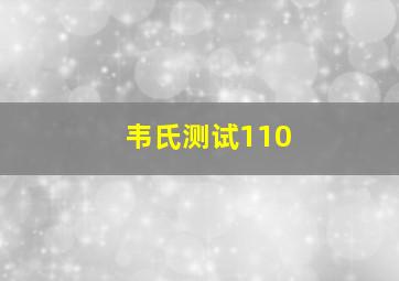 韦氏测试110