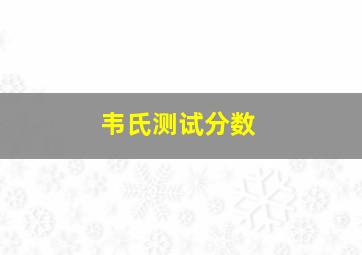 韦氏测试分数