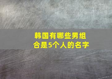 韩国有哪些男组合是5个人的名字