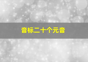 音标二十个元音