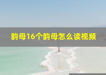 韵母16个韵母怎么读视频