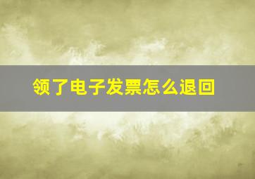 领了电子发票怎么退回