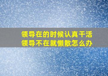 领导在的时候认真干活领导不在就懒散怎么办