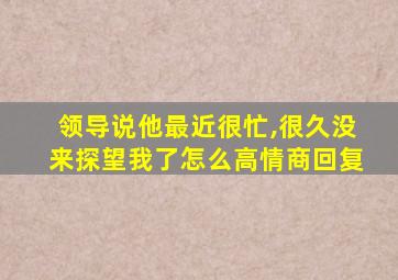 领导说他最近很忙,很久没来探望我了怎么高情商回复