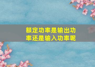 额定功率是输出功率还是输入功率呢