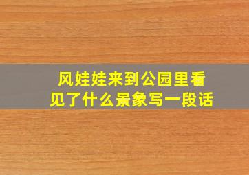 风娃娃来到公园里看见了什么景象写一段话