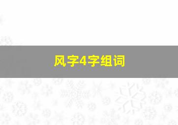 风字4字组词