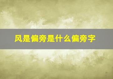 风是偏旁是什么偏旁字