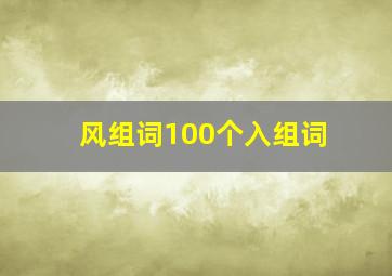 风组词100个入组词