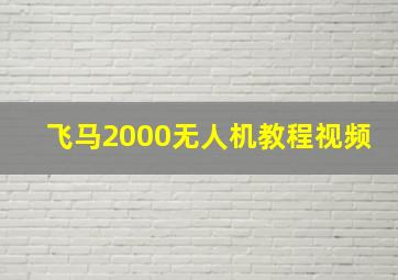 飞马2000无人机教程视频