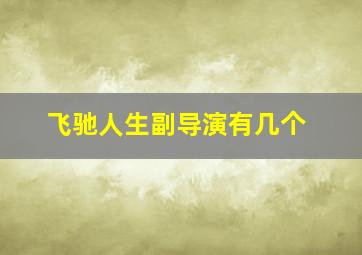 飞驰人生副导演有几个