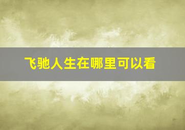 飞驰人生在哪里可以看