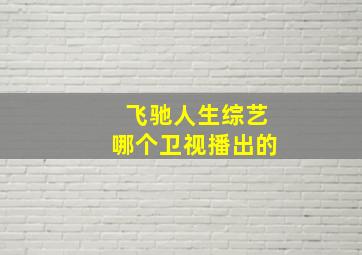 飞驰人生综艺哪个卫视播出的